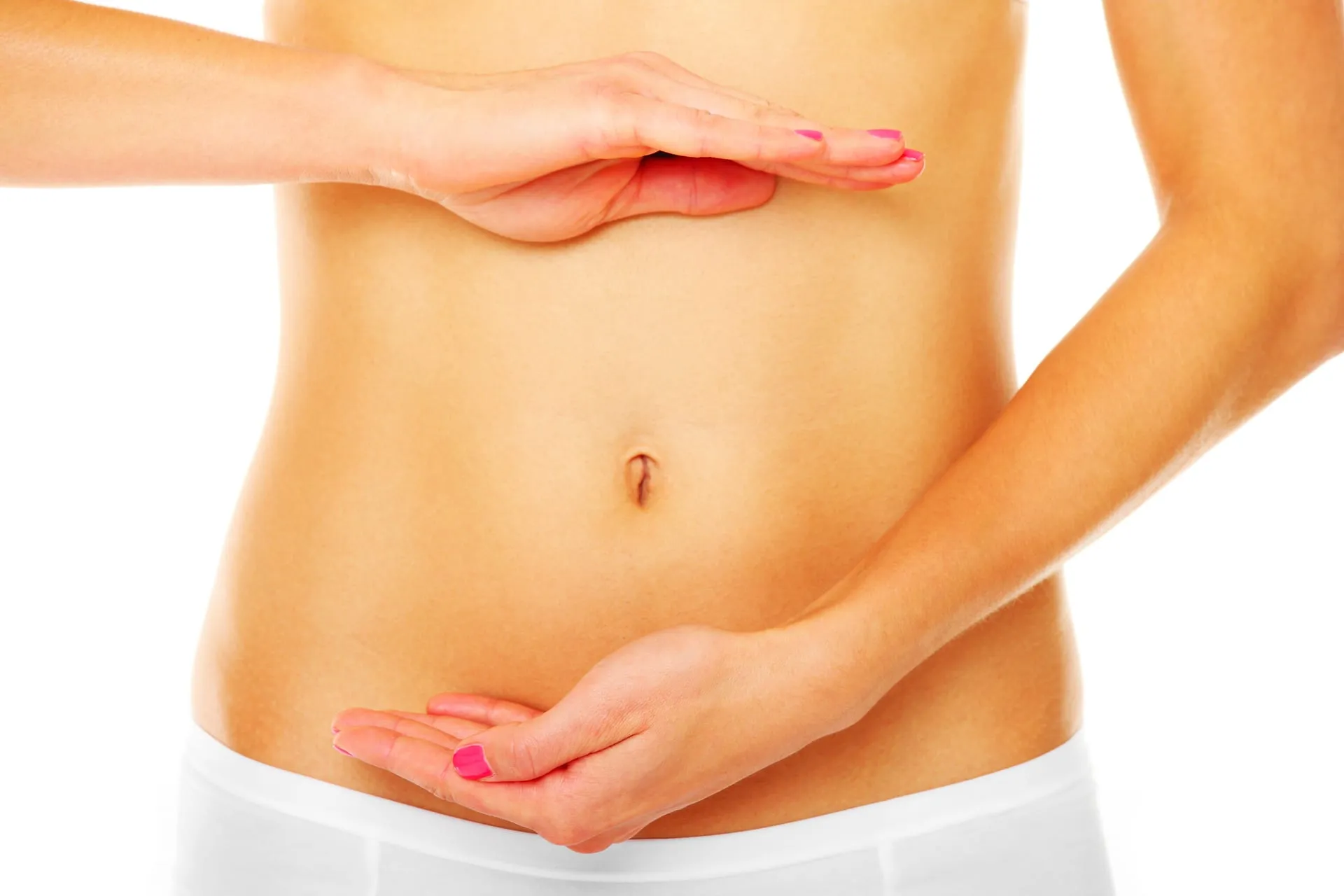 Bauch einer liegenden Person